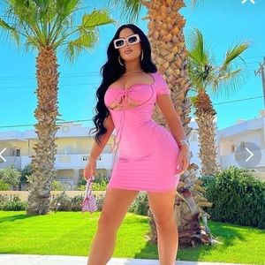 Bubble pink mini dress